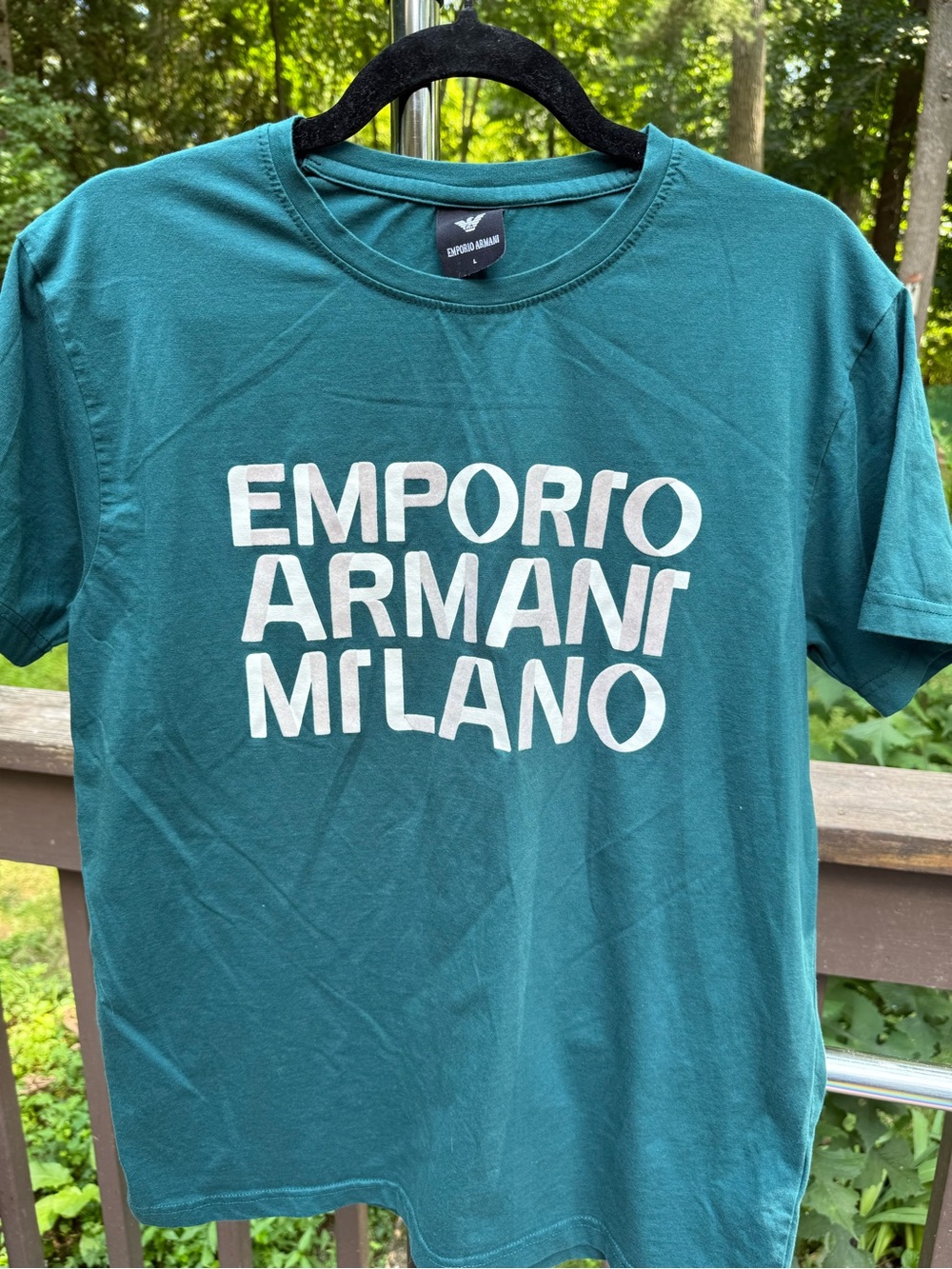 Emporio Armani Teal Crewneck Logo Short Sleeve Tee